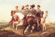unknow artist Jefferson Davis and His Generals Sweden oil painting artist